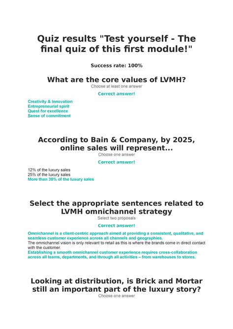 76 LVMH Questions and Answers. . Inside lvmh certificate quiz answers